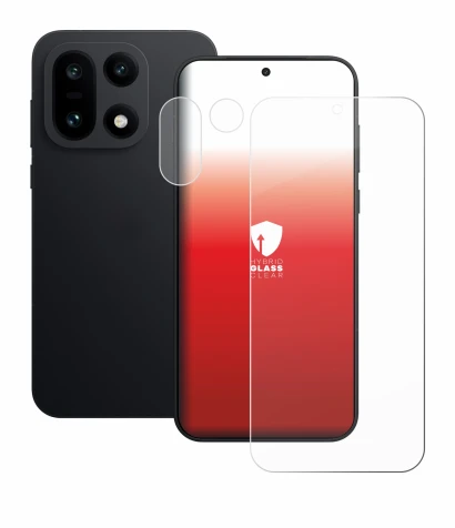 Abbildung des Geräts OnePlus 15 (Display+Kamera) mit einer Vielzahl des Displayschutzes.