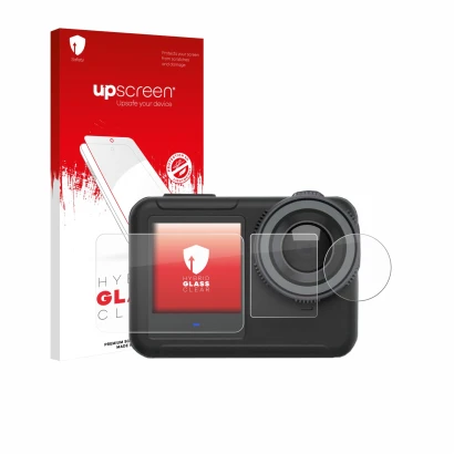 Vorderseite einer Produktverpackung mit dem Markenlogo upscreen. Daneben ist das Gerät SVBONY SVGO3 4K mit dem zugehörigen Dis