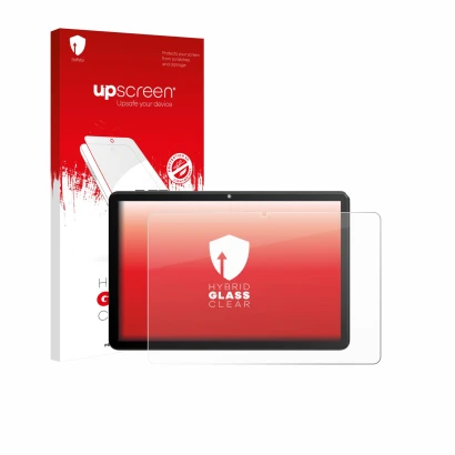 Vorderseite einer Produktverpackung mit dem Markenlogo upscreen. Daneben ist das Gerät Rebecco Z50 10.1