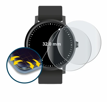 Abbildung des Geräts Armbanduhren (Kreisrund, ø: 32 mm) mit einer Vielzahl des Displayschutzes.
