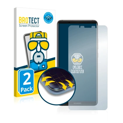 Vorderseite einer Produktverpackung mit dem Markenlogo BROTECT. Daneben ist das Gerät Huawei Mate 10 Pro mit dem zugehörigen D
