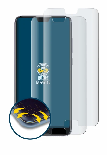 Abbildung des Geräts Huawei P20 Pro mit einer Vielzahl des Displayschutzes.