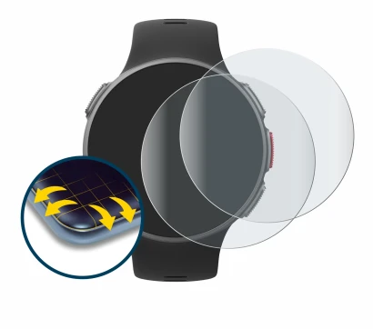 Abbildung des Geräts Polar Vantage V mit einer Vielzahl des Displayschutzes.