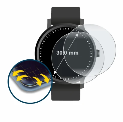 Abbildung des Geräts Kreisrunde Displays (ø: 30 mm) mit einer Vielzahl des Displayschutzes.