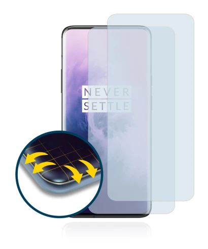 Abbildung des Geräts OnePlus 7 Pro mit einer Vielzahl des Displayschutzes.