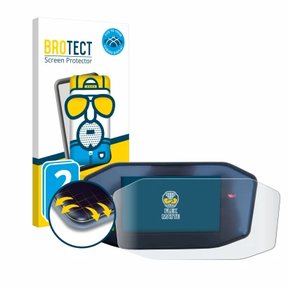 Vorderseite einer Produktverpackung mit dem Markenlogo BROTECT. Daneben ist das Gerät KTM 790 Duke mit dem zugehörigen Display