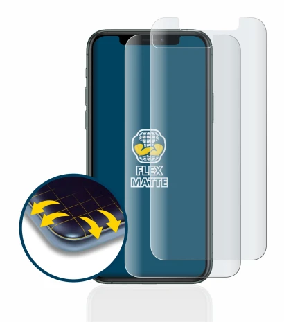 Abbildung des Geräts Apple iPhone 11 Pro mit einer Vielzahl des Displayschutzes.