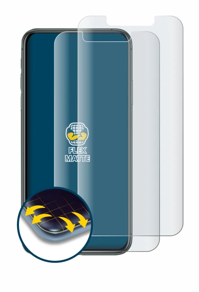 Abbildung des Geräts Apple iPhone 11 Pro Max mit einer Vielzahl des Displayschutzes.