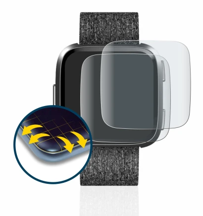 Abbildung des Geräts Fitbit Versa Special Edition mit einer Vielzahl des Displayschutzes.