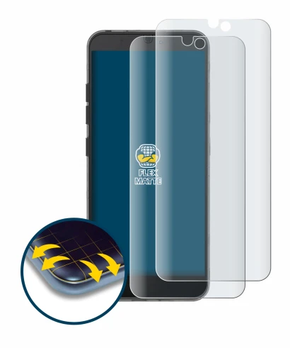 Abbildung des Geräts Fairphone 3 mit einer Vielzahl des Displayschutzes.