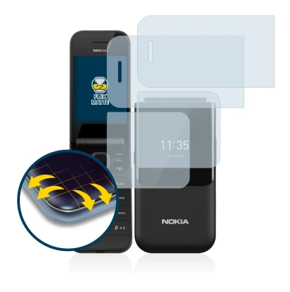 Abbildung des Geräts Nokia 2720 Flip mit einer Vielzahl des Displayschutzes.