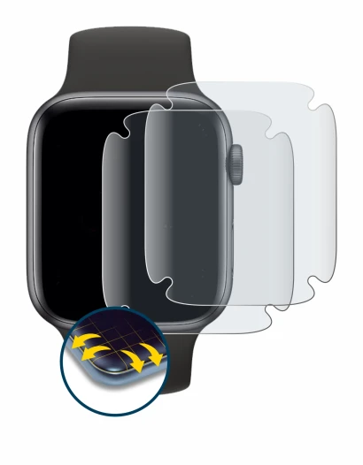 Abbildung des Geräts Apple Watch SE (40 mm) mit einer Vielzahl des Displayschutzes.