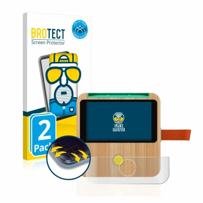 Vorderseite einer Produktverpackung mit dem Markenlogo BROTECT. Daneben ist das Gerät tigerbox Touch mit dem zugehörigen Displ