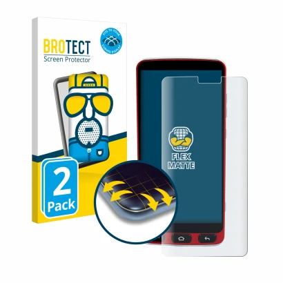 Vorderseite einer Produktverpackung mit dem Markenlogo BROTECT. Daneben ist das Gerät Olympia Neo Smartphone mit dem zugehörig