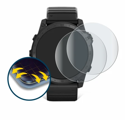 Abbildung des Geräts Garmin Tactix 7 Pro Ballistics mit einer Vielzahl des Displayschutzes.