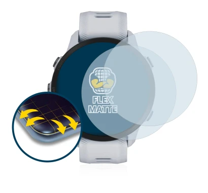 Abbildung des Geräts Garmin Forerunner 955 mit einer Vielzahl des Displayschutzes.