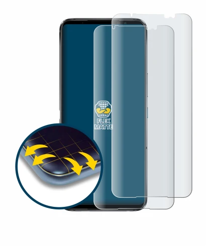 Abbildung des Geräts ASUS ROG Phone 6 Pro mit einer Vielzahl des Displayschutzes.