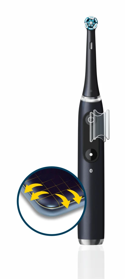 Abbildung des Geräts Oral-B iO 6 mit einer Vielzahl des Displayschutzes.