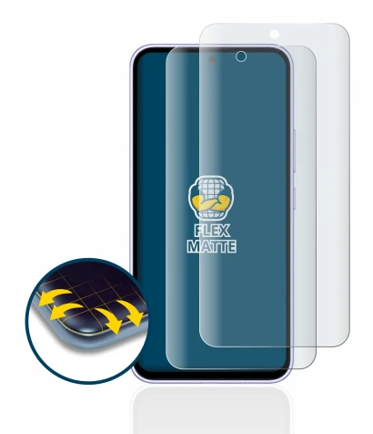 Abbildung des Geräts Samsung Galaxy A54 5G mit einer Vielzahl des Displayschutzes.