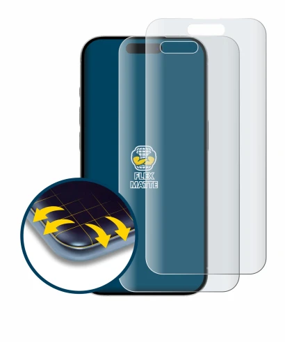 Abbildung des Geräts Apple iPhone 15 mit einer Vielzahl des Displayschutzes.