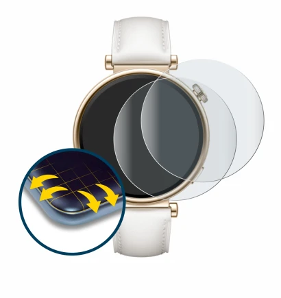 Abbildung des Geräts Huawei Watch GT 4 (41mm) mit einer Vielzahl des Displayschutzes.
