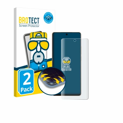 Vorderseite einer Produktverpackung mit dem Markenlogo BROTECT. Daneben ist das Gerät Vivo X100 Pro mit dem zugehörigen Displa