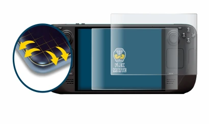 Abbildung des Geräts Valve Steam Deck OLED mit einer Vielzahl des Displayschutzes.