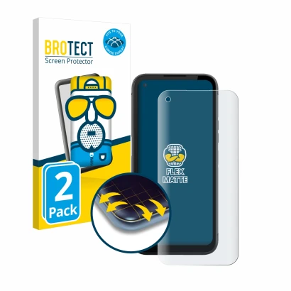 Vorderseite einer Produktverpackung mit dem Markenlogo BROTECT. Daneben ist das Gerät Gigaset GX6 Pro mit dem zugehörigen Disp