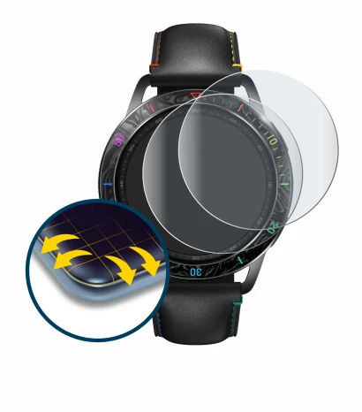 Abbildung des Geräts Xiaomi Watch S3 mit einer Vielzahl des Displayschutzes.