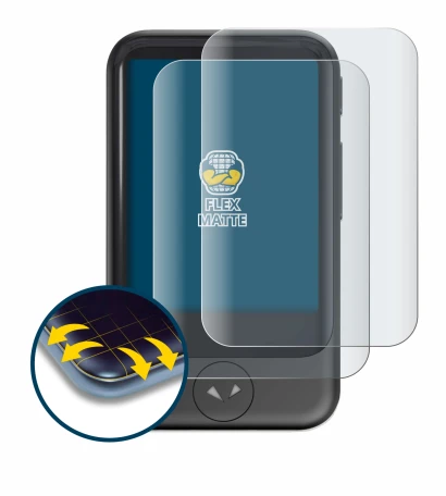 Abbildung des Geräts Pocketalk S mit einer Vielzahl des Displayschutzes.