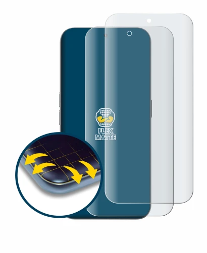 Abbildung des Geräts Nothing Phone (2a) Plus mit einer Vielzahl des Displayschutzes.