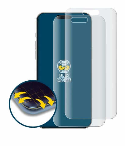 Abbildung des Geräts Apple iPhone 16 mit einer Vielzahl des Displayschutzes.