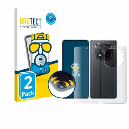 Vorderseite einer Produktverpackung mit dem Markenlogo BROTECT. Daneben ist das Gerät Xiaomi Redmi Note 14 Pro Plus (Display+R