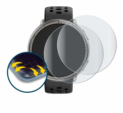 Abbildung des Geräts Amazfit Active 2 mit einer Vielzahl des Displayschutzes.