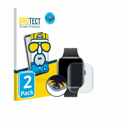 Vorderseite einer Produktverpackung mit dem Markenlogo BROTECT. Daneben ist das Gerät Xiaomi Redmi Watch 5 mit dem zugehörigen