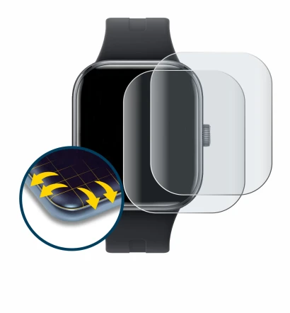 Abbildung des Geräts Xiaomi Redmi Watch 5 mit einer Vielzahl des Displayschutzes.