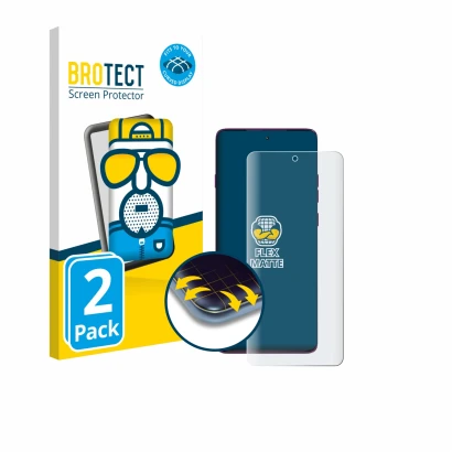 Vorderseite einer Produktverpackung mit dem Markenlogo BROTECT. Daneben ist das Gerät Motorola Edge 60 Pro mit dem zugehörigen