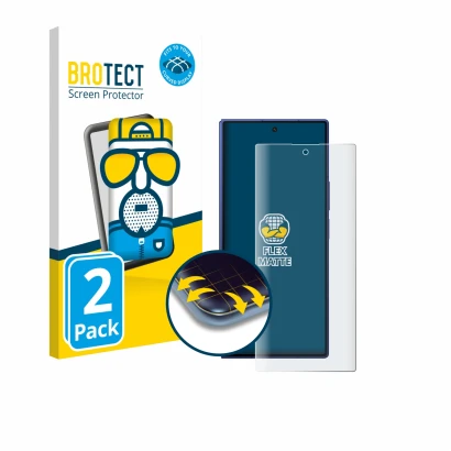 Vorderseite einer Produktverpackung mit dem Markenlogo BROTECT. Daneben ist das Gerät Samsung Galaxy Z Fold 7 mit dem zugehöri