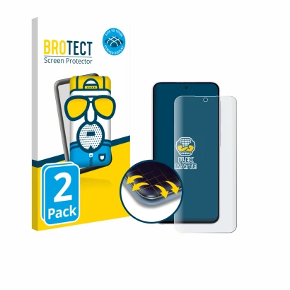 Vorderseite einer Produktverpackung mit dem Markenlogo BROTECT. Daneben ist das Gerät Samsung Galaxy A56 5G (case-friendly) mi