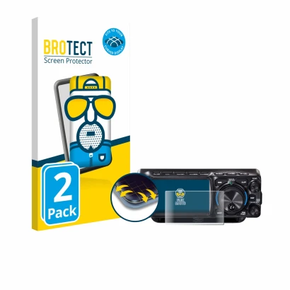 Vorderseite einer Produktverpackung mit dem Markenlogo BROTECT. Daneben ist das Gerät Yaesu FTX-1 mit dem zugehörigen Displays