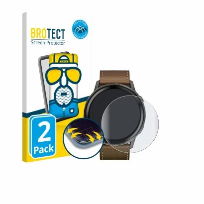 Vorderseite einer Produktverpackung mit dem Markenlogo BROTECT. Daneben ist das Gerät Garmin Venu 4 (45 mm) mit dem zugehörige