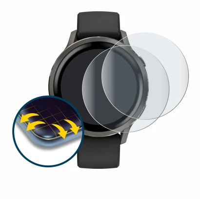 Abbildung des Geräts Garmin Venu 4 (41 mm) mit einer Vielzahl des Displayschutzes.