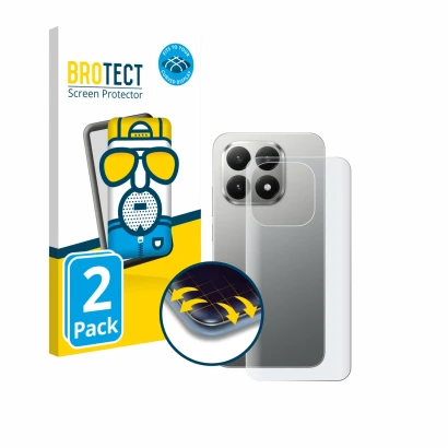 Vorderseite einer Produktverpackung mit dem Markenlogo BROTECT. Daneben ist das Gerät Xiaomi 15T (Rückseite) mit dem zugehörig