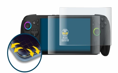 Abbildung des Geräts ASUS ROG Xbox Ally X mit einer Vielzahl des Displayschutzes.