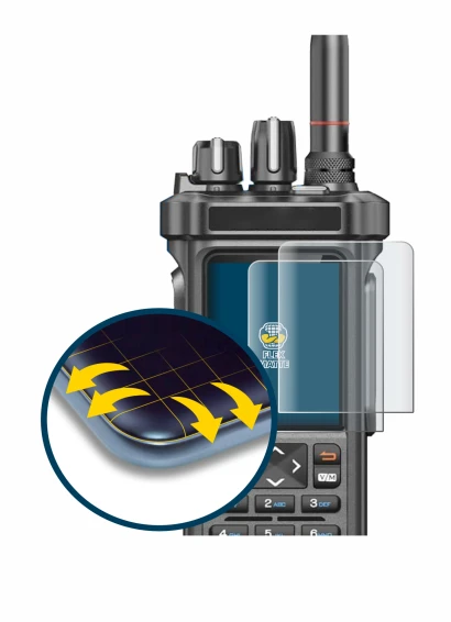 Abbildung des Geräts Radtel RT-950 Pro mit einer Vielzahl des Displayschutzes.