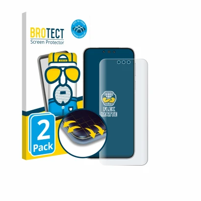 Vorderseite einer Produktverpackung mit dem Markenlogo BROTECT. Daneben ist das Gerät Huawei Mate 80 Pro mit dem zugehörigen D