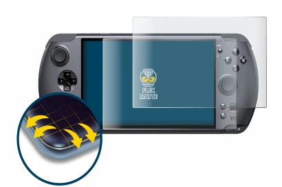 Abbildung des Geräts GPD Win 5 mit einer Vielzahl des Displayschutzes.