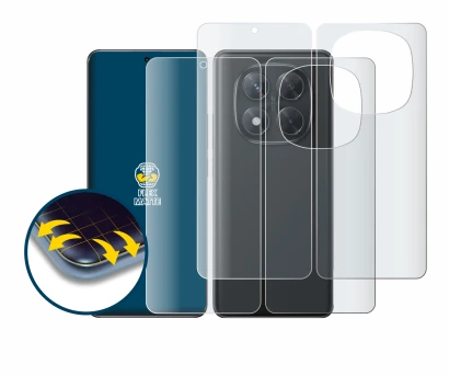 Abbildung des Geräts Xiaomi Redmi Note 14 Pro 4G (Display+Rückseite) mit einer Vielzahl des Displayschutzes.