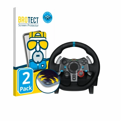 Vorderseite einer Produktverpackung mit dem Markenlogo BROTECT. Daneben ist das Gerät Logitech G29 Driving Force Gaming Rennle