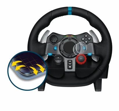 Abbildung des Geräts Logitech G29 Driving Force Gaming Rennlenkrad mit einer Vielzahl des Displayschutzes.
